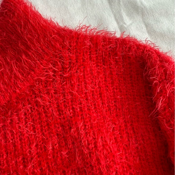 Eloquii Vibrant Red Fuzzy Turtleneck Sweater - Picture 3 of 4
